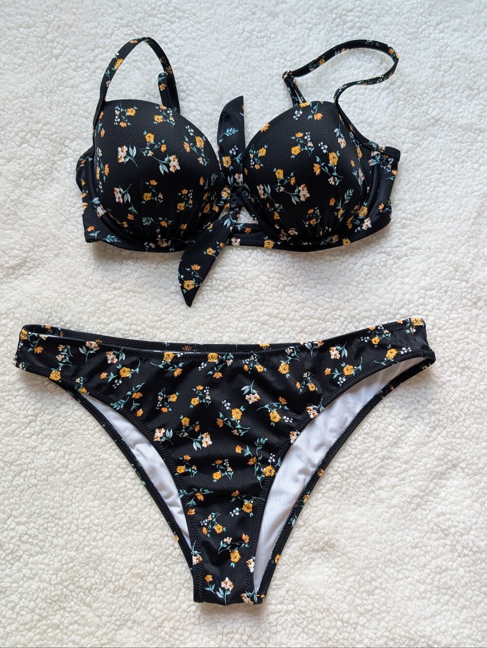 EUC floral bow two piece bikini set